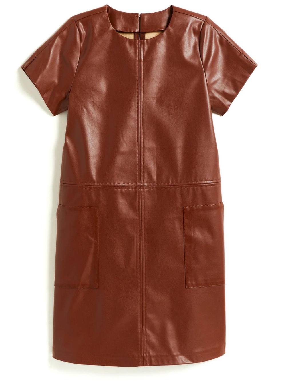 Tractr Girls Pleather Dress in Brown